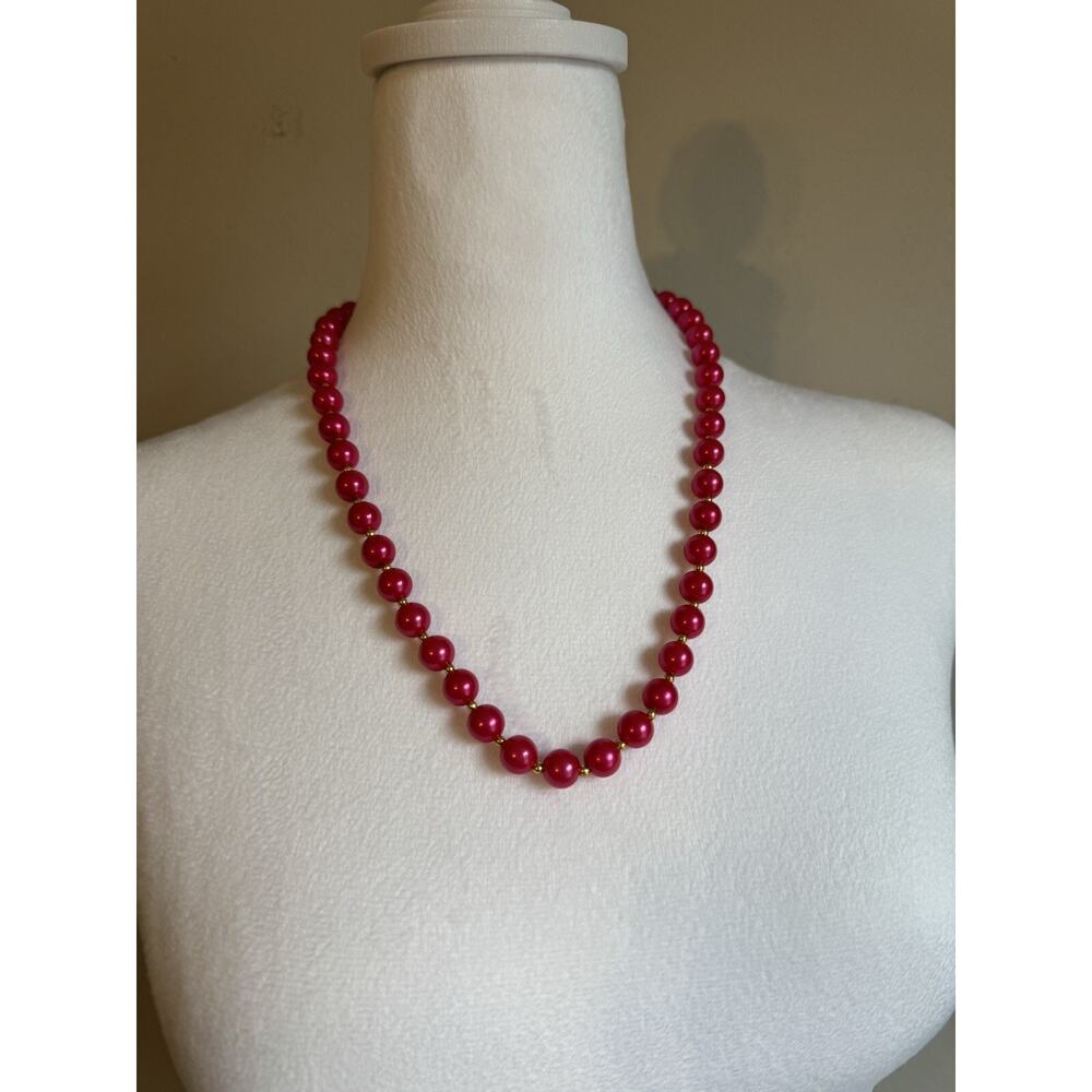Pink And Gold Beaded Necklace